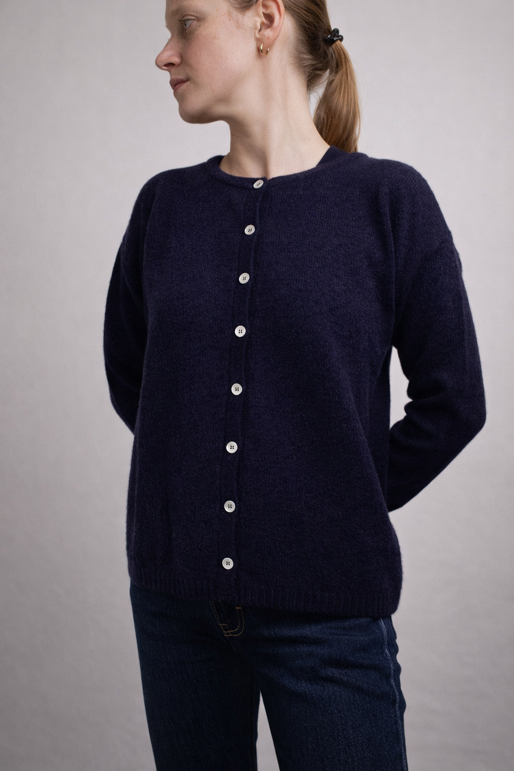 Lambswool Crew Neck Cardigan