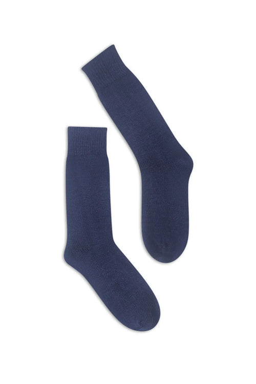 half british Everyday Alpaca Sock in Navy — finely knitted luxury sock crafted from soft Peruvian alpaca wool for timeless daily wear