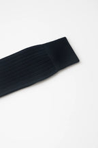 British Merino Wool Dress Socks in Navy on a background
